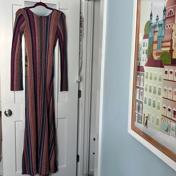 NWT Something Navy Striped Reversible Maxi Dress - Picture 2 of 4